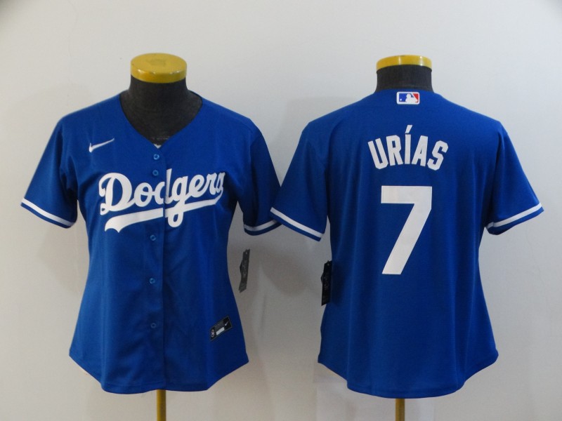 Women Los Angeles Dodgers 7 Julio Urias Men Nike White Road Team MLB Jersey